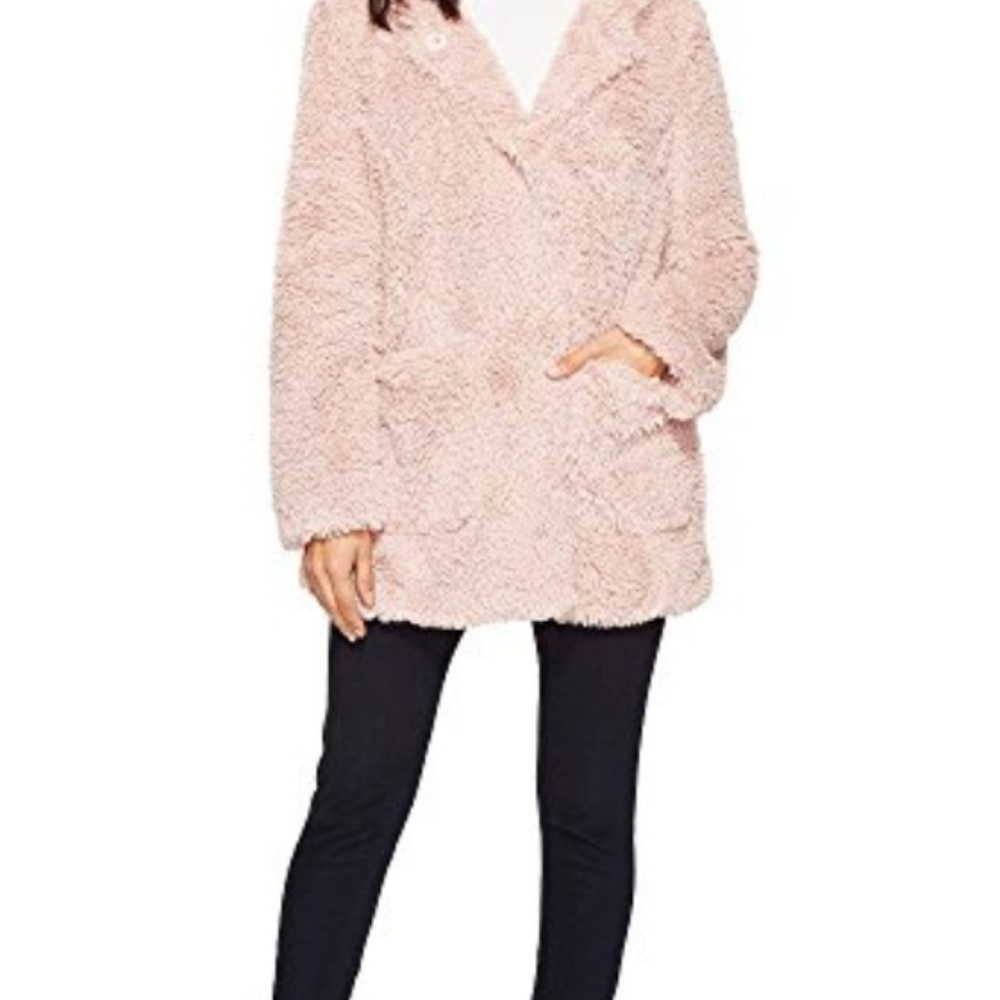 Kenneth Cole fluffy rose pink jacket
